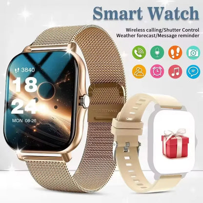 2026 New Smart Watch Bluetooth Call Fitness Tracker Heart Rate Sleep Record Outdoor Sport Watch for Android/IOS Men Women HW12