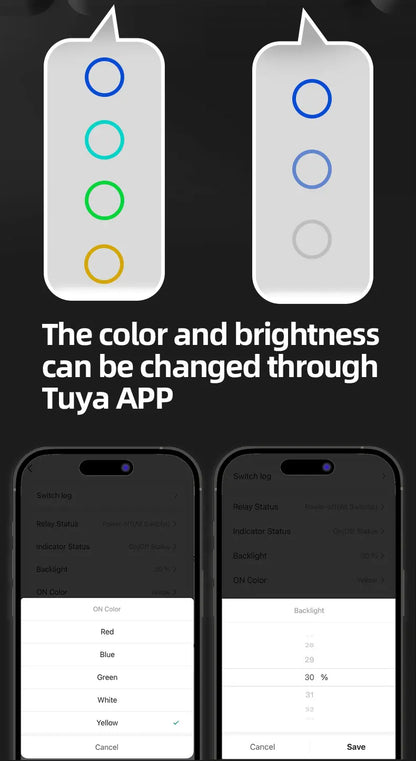 Zemismart DIY Name Switch EU Type Zigbee Smart Display Screen Touch Light Switch Works with Tuya Alexa Google Home Voice Control