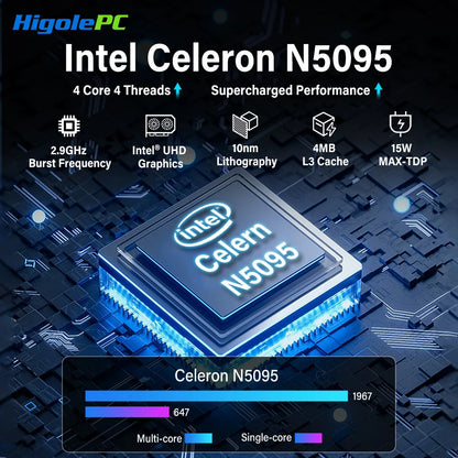 Industrial Higole Gole 2 Pro 5.5" Mini Computer Intel Win11 8/16GB RAM 4K for AI/Automation/Education Portable PC