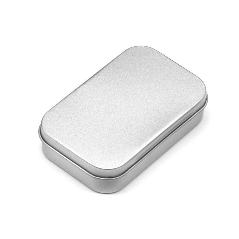 Metal Rectangular Empty Mini Tin Box Tinplate Push Candy Pill Cases Bins Jar Hinged Containers Small Organizer Storage Box