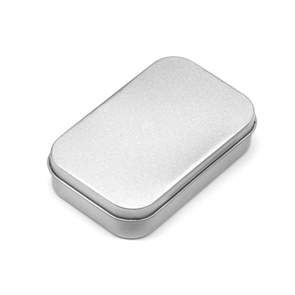 Metal Rectangular Empty Mini Tin Box Tinplate Push Candy Pill Cases Bins Jar Hinged Containers Small Organizer Storage Box