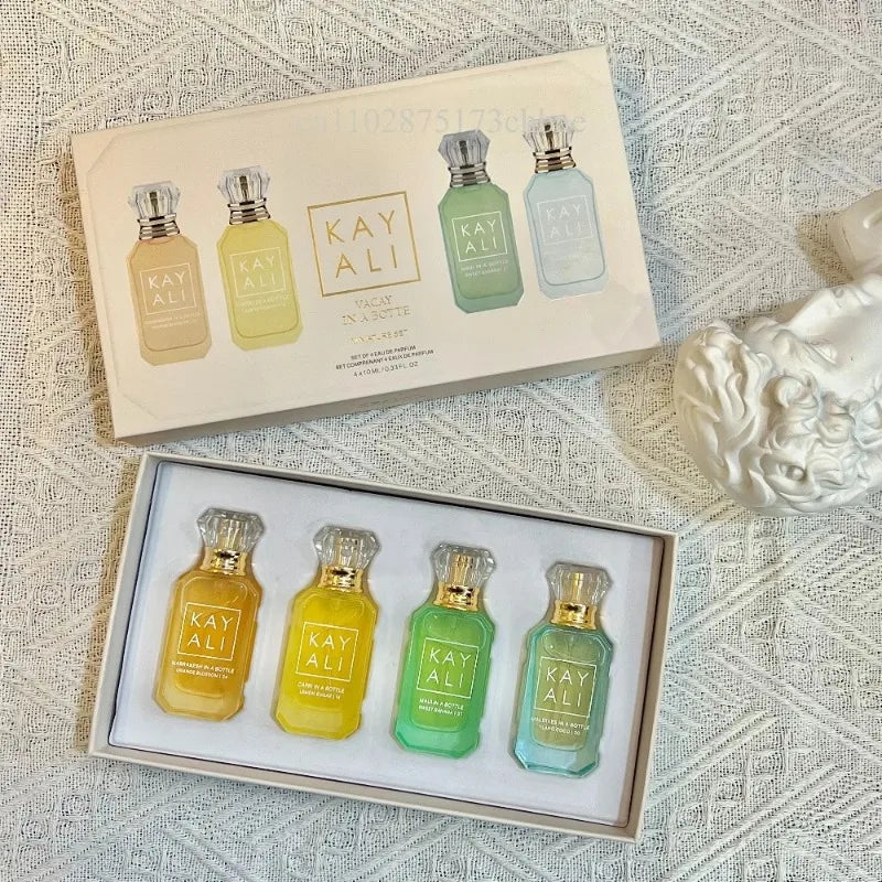 KAYALI Unisex Eau De Parfum Set 4x10ml Long Lasting Floral Fruity Musk Vanilla Royale Mini Travel Perfume Collection
