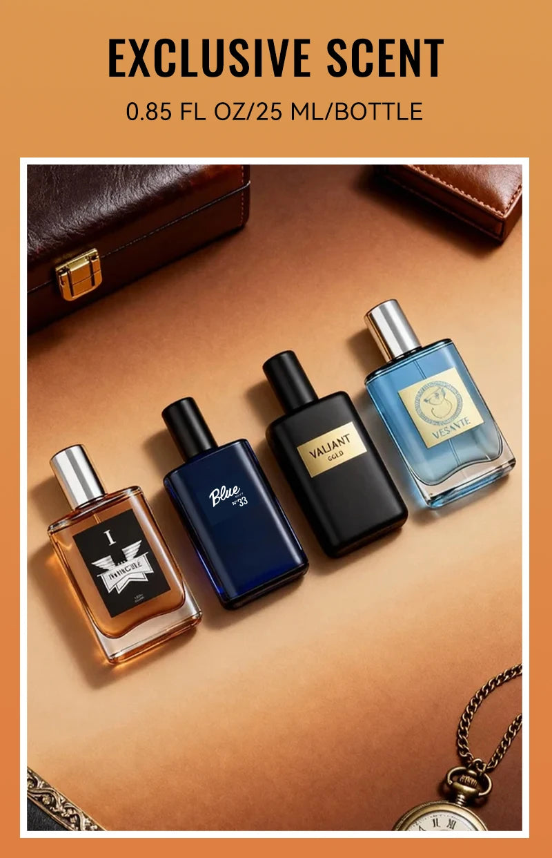 4-Piece men's Perfume Gift Set (0.68oz Each ) - 4Long-Lasting Fruity aroma & Fresh Scents, The Perfect Holiday, Date & Party Gif