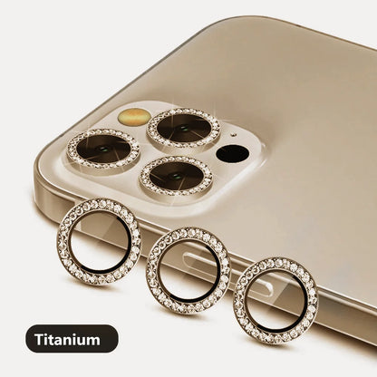 9D Diamond Lens Protector For iPhone 17 Pro Max Air Camera Tempered Glass Compatible with iPhone 14 15 16 Pro Max Ring Cover Cas