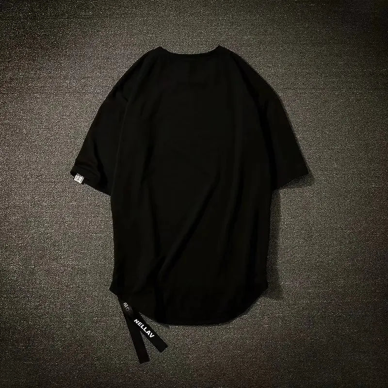 Y2K Summer New Mens Fashion Oversized Style Cargo T Shirt Man Techwear Men Brand Quality 100% Cotton Zip Up Short Sleeve Tshirt