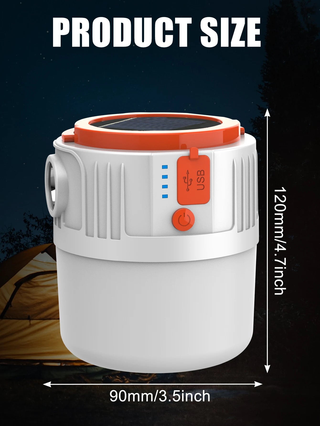 1pc Solar Led Camping Light,Solar Powered Rechargeable Camping Lanterns, Outdoor Lighting Lamp With Mobile Phone Charging
