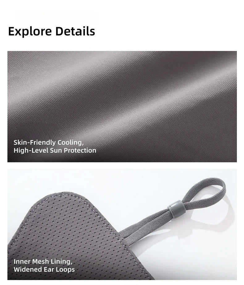 Cycling Face Mask Men Women UV Protection Neck Cover, Sun Protective Neck Warmer Breathable Face Cover Hiking Fishing Ear-Loop