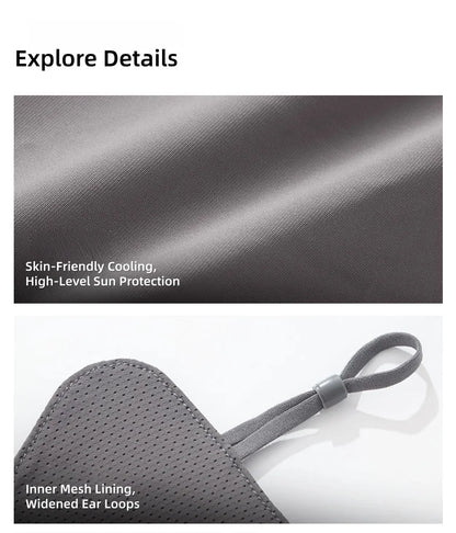 Cycling Face Mask Men Women UV Protection Neck Cover, Sun Protective Neck Warmer Breathable Face Cover Hiking Fishing Ear-Loop