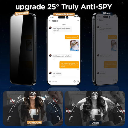 Joyroom 1/2pcs Anti-spy Tempered Glass Private Screen Protector For iphone 15 14 13 Pro Max For iPhone 12 11 pro max Glass