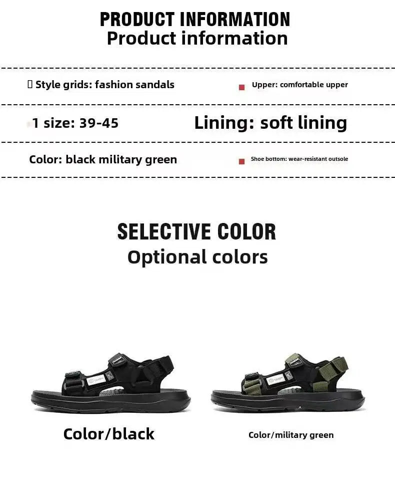 A Pair of New Summer Wear-Resistant Men's Sandals, Breathable Casual Business Beach Shoes, Thick-Soled Non-Slip Soft-Soled Shoes