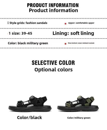 A Pair of New Summer Wear-Resistant Men's Sandals, Breathable Casual Business Beach Shoes, Thick-Soled Non-Slip Soft-Soled Shoes