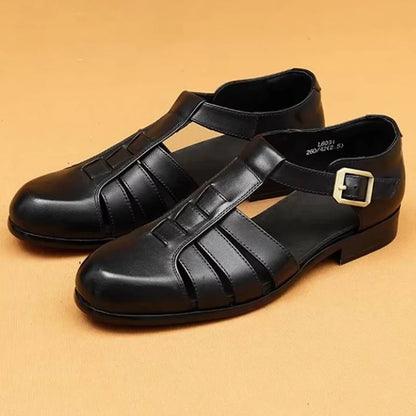 Summer Men's Sandals Leather Dress Shoes Outdoor Soft Pointed Formal Men Wedding Sandals Classic Light Slippers Sandals Sneakers