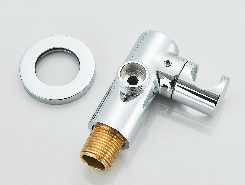 Brushed Gold Handheld Shower Bathroom Shower Faucet Hot & Cold Water Tap Brass Shower Holder 1.5M Hose Brass Shower Valve
