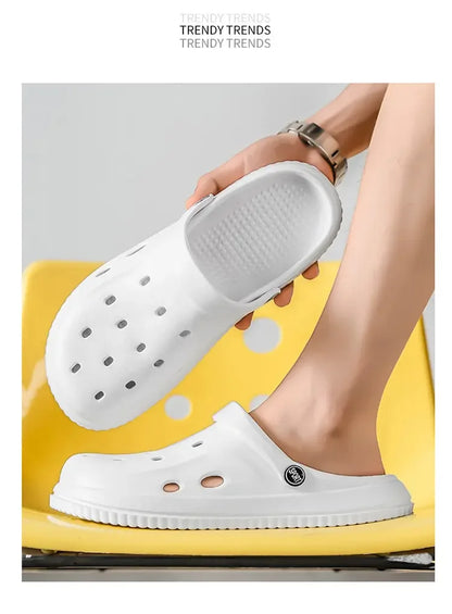 YUYIN Mens Summer Beach Sandals Casual Garden Clogs Outdoor Wide Toe Cross Sandals for Ladies Non Slip House Shower Slippers