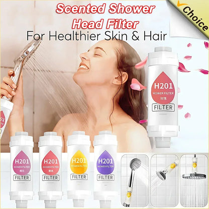 20PCS Scented Shower Head Filter Water Softener Removal Shower Purifier Bathroom Accessories,Shower Filter Replacement