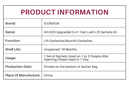 New ICONSIGN Upgrade Eyelash Lifting Sachets Set Lash Lift Kit Independent Pouch 5-8 Mins Fast Eyelash Perm Eye Lash Makeup Tool