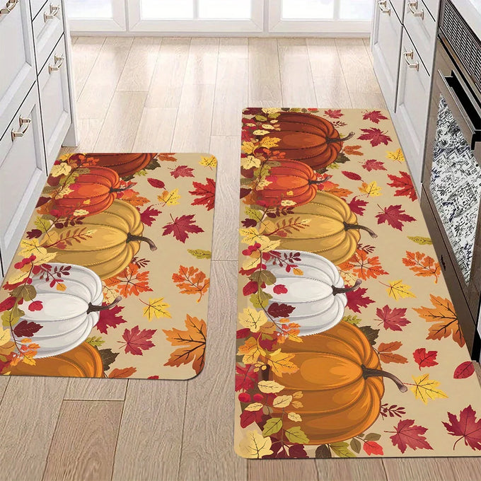 Autumn Pumpkin Print Kitchen Floor Runner — product image