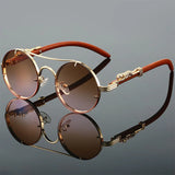 Vintage Round Double-Bridge Sunglasses — view 6