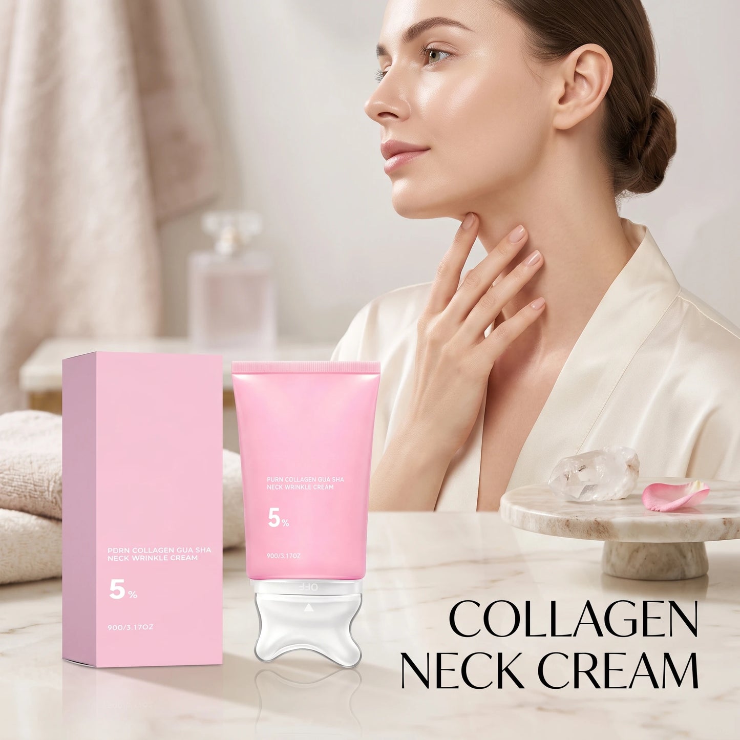 5% PDRN Collagen Neck Cream Firming Lifting Smoothing Neck Fine Lines Hydrating Restores Elasticity Improve Dryness Skin Care