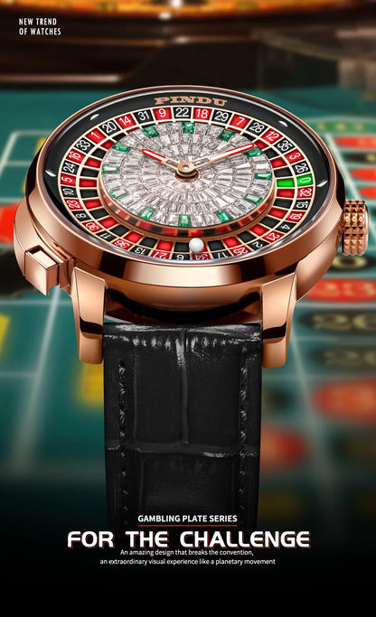 Mechanical Watches Pro Men's PINDU Watch NH35A Movement Sapphire Glass Waterproof Button Design Wristwatch Russian Roulette