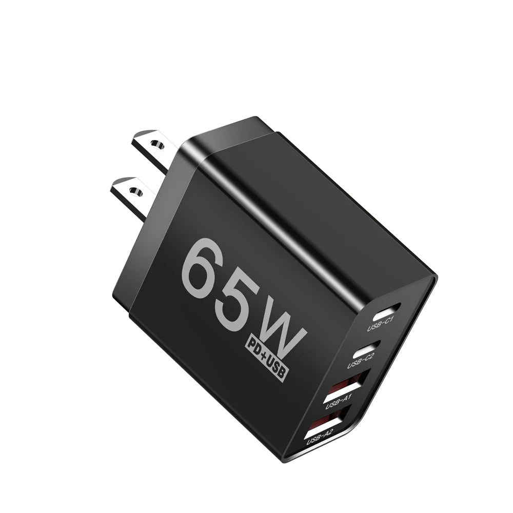 AU Plug USB Type C Fast Charger 65W PD Quick Charge Wall Adapter for iPhone Samsung Xiaomi Redmi Mobile Phone USB Charger EU UK