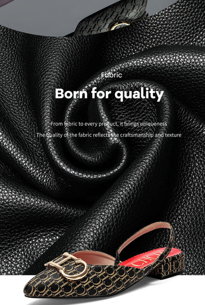 Exquisite Workmanship New Women's Low-heeled Single Shoes Fashion Simple Letters Print Versatile Women's Sandals