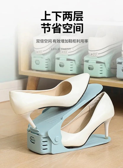 New 10Pcs Shoe Stacker Adjustable Shoe Slots Organizer Shoes Slots Space Saver Double Deck Rack Holder For Closet Organization