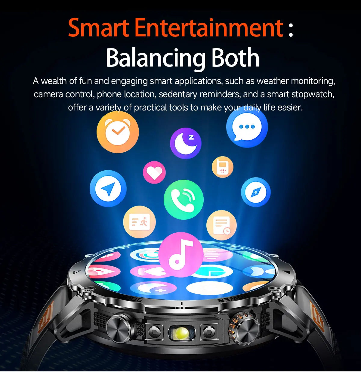 2026 New Military 1400mAh Battery Smart Watch Men Outdoor Flashlight 10ATM Waterproof Heart Rate Bluetooth Call Sports Bracelets