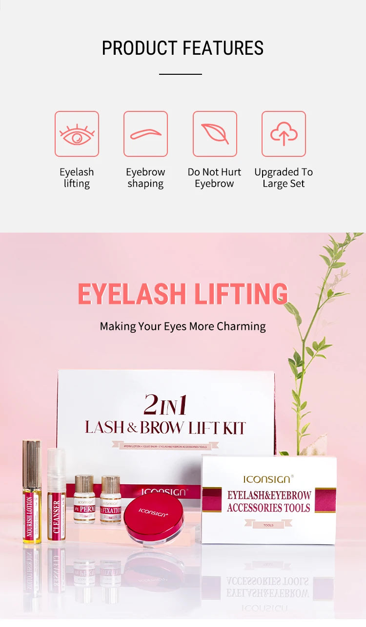 Dropshipping 2IN1  Eyelash Lifting Kit Fast Perming LASH & BROW Liftng Kit  Lasting 6-8 Weeks Mascara  Enhancer Makeup Tools