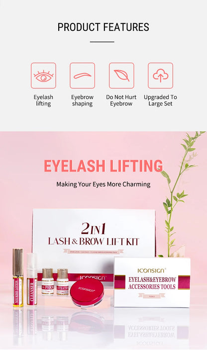 Dropshipping 2IN1  Eyelash Lifting Kit Fast Perming LASH & BROW Liftng Kit  Lasting 6-8 Weeks Mascara  Enhancer Makeup Tools