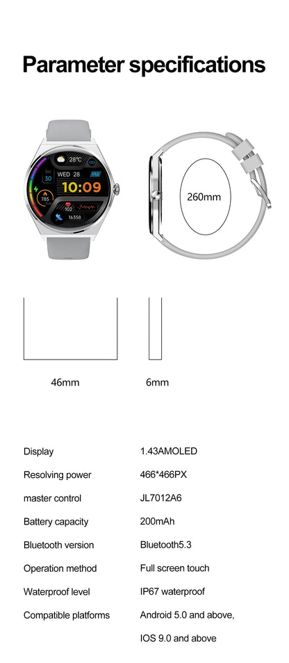 DAORKOW New Ultra thin Wireless Call SmartWatch Women Watches Men Sports Fitness Tracker Heart Rate Smartwatches For Android IOS