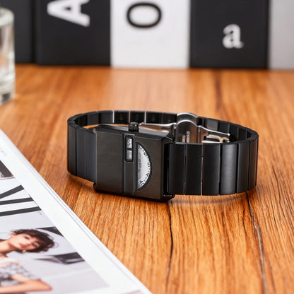 Square Sports Watch for Men Silver Stainless Steel Strap Luxury Brand New in Men's Watches High Quality Gifts Quartz Watch