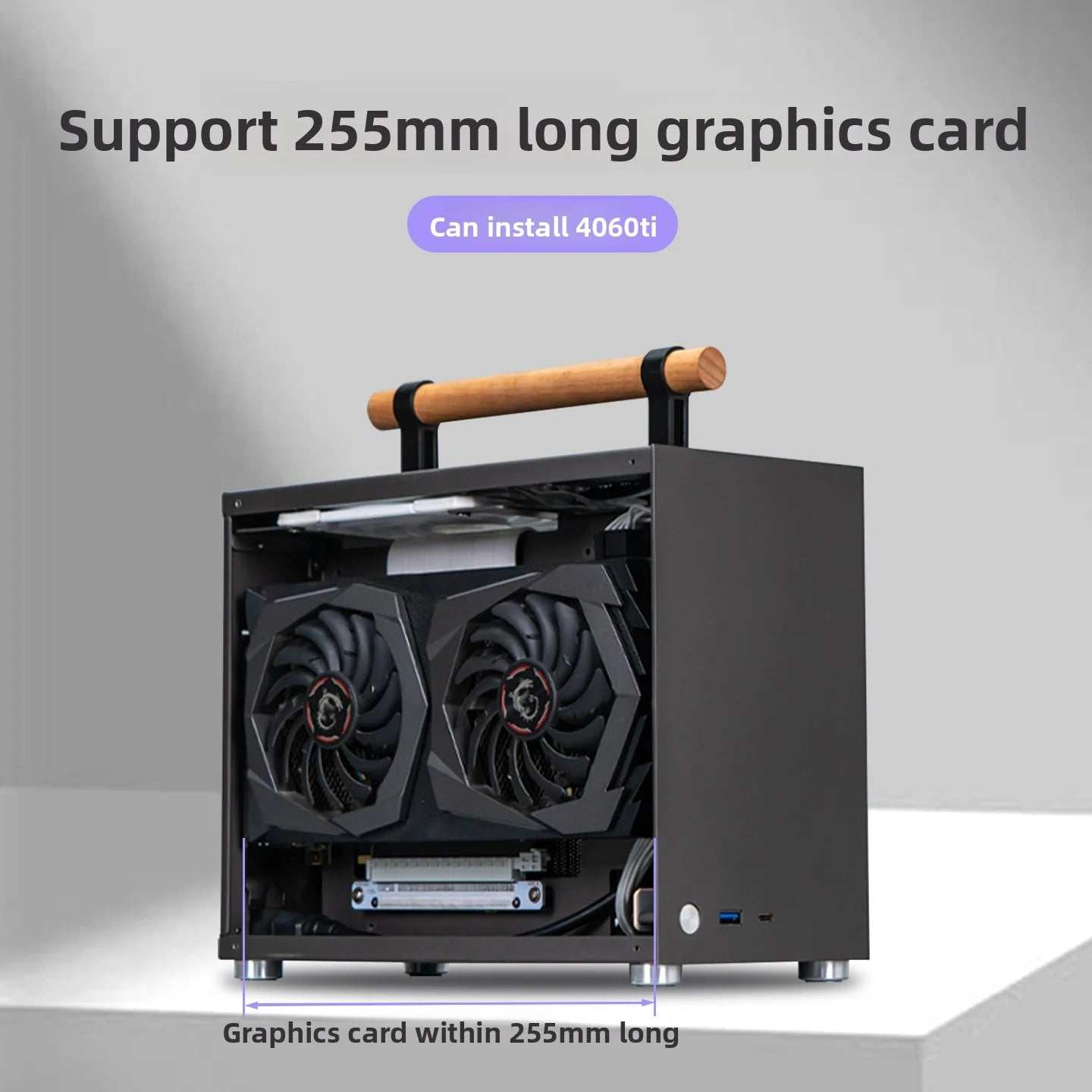 P16 ITX Case All-Aluminum A4 Small Portable Mini Laptop Desktop Computer 1U Power Supply