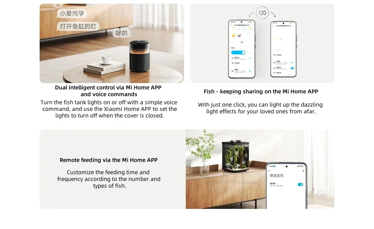Xiaomi Mijia Smart Desktop Aquarium 10L Smart Fish Tank  App Control Feeding Pro Filtration Mi Home Compatible No Assembly