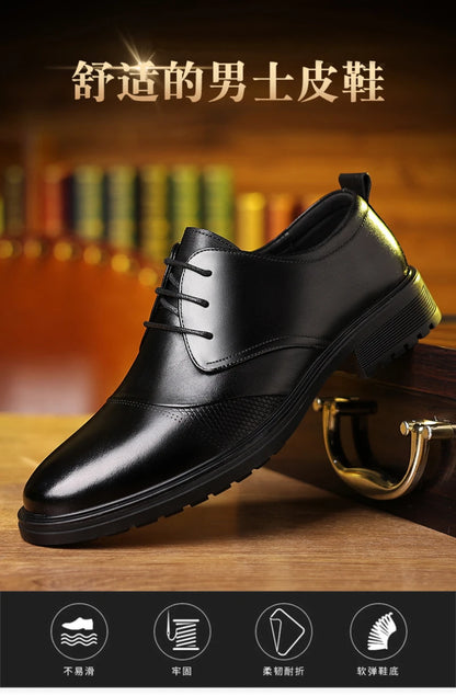 Mens Black Genuine Leather Textured Lace Up Chunky Sole Oxfords Formal Business Office Groom Wedding Daily Wear Shoes Fashion