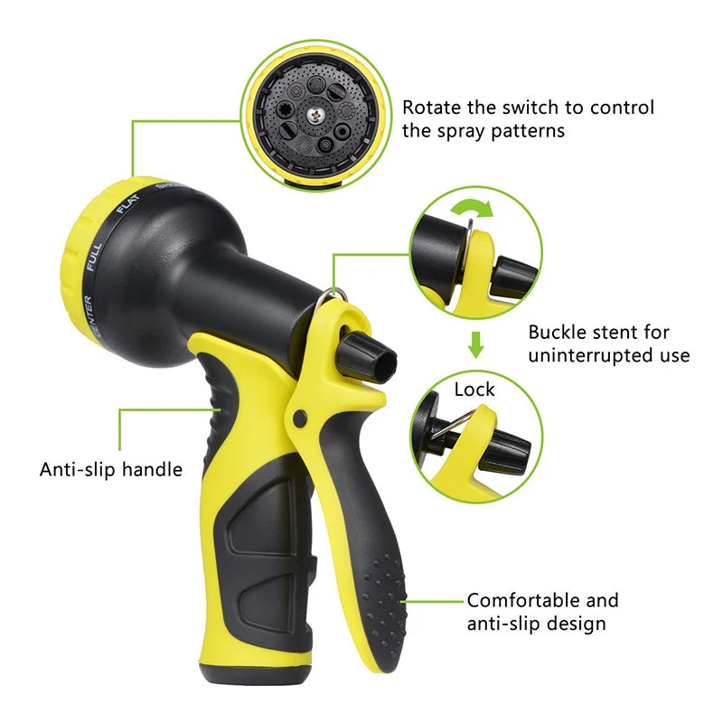 High Pressure Garden Water Hose Expandable Magic Flexible 2.5-30 Meters Sesame Granules Pipe Garden Farm Irrigation Car Wash Gun