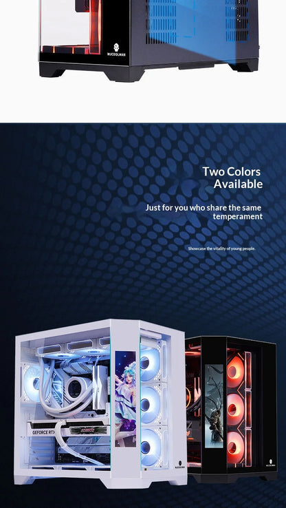 WJCOOLMAN Dreamer PLUS Secondary screen PC case with full side sea view room 360 water cooler Computer case gabinetes gamer