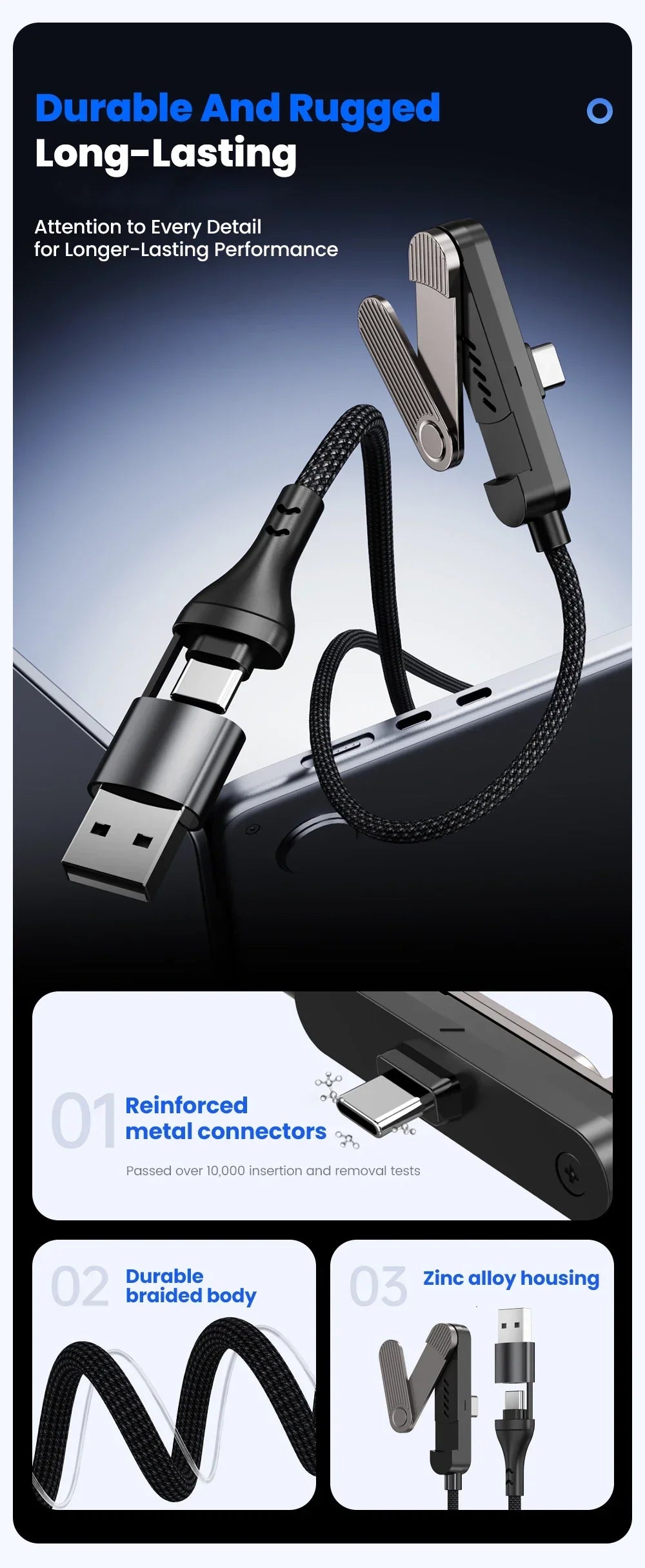 Foldable Charge Cable Usb C Charging Mobile Cable C Flat Charger for iPhone Kickcable Phone Kick Stand Ultra Fast Type C Wire 2M