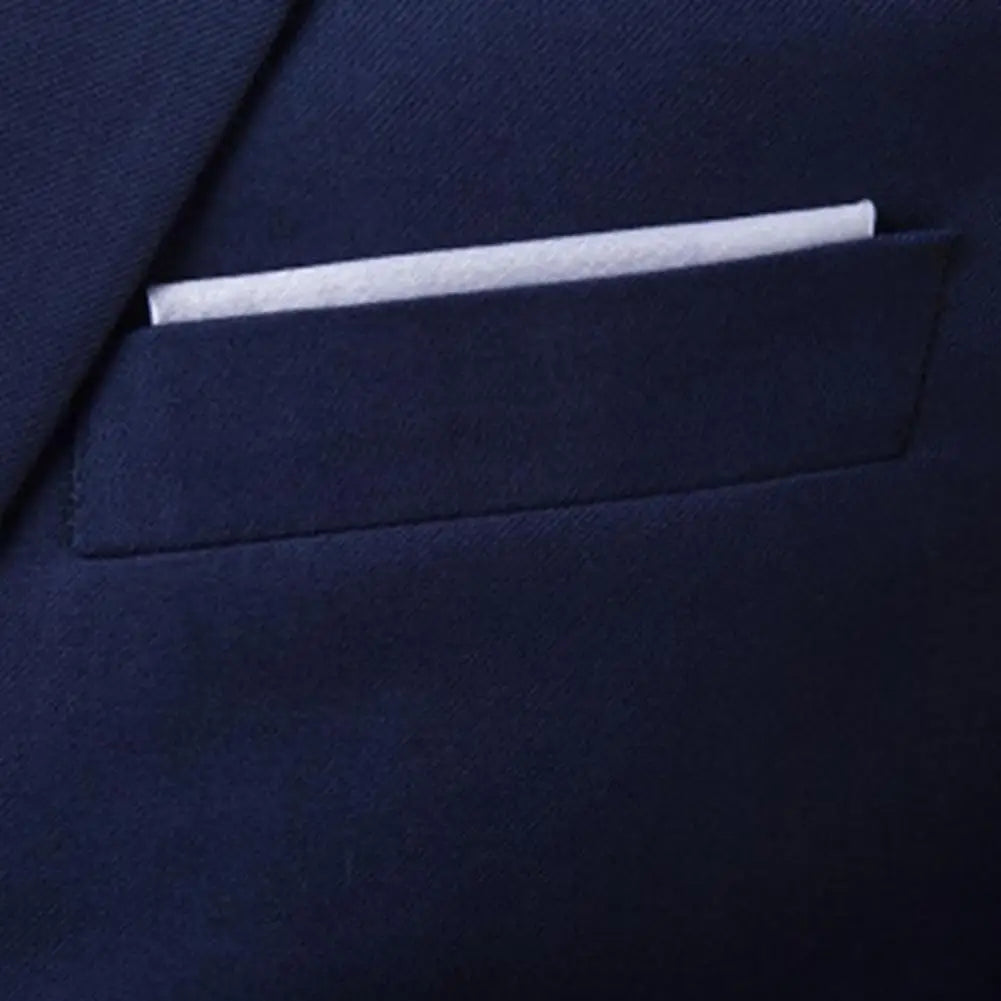 Men Three piece Suit Formal Business Suit Pants Set Solid Color Slim Fit Turn down Collar Anti wrinkle Groom Wedding Suit