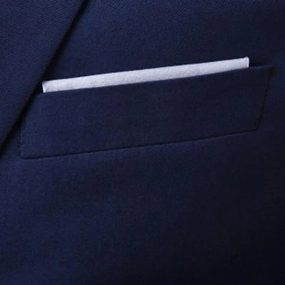 Men Three piece Suit Formal Business Suit Pants Set Solid Color Slim Fit Turn down Collar Anti wrinkle Groom Wedding Suit