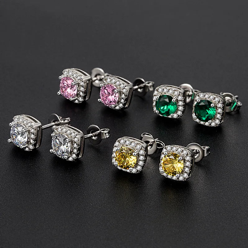 HOT Moissanite S925 Sterling Silver Stud Earrings For Women And Men With 2 Certificates Pass Diamond Test Pen Fine Jewelry