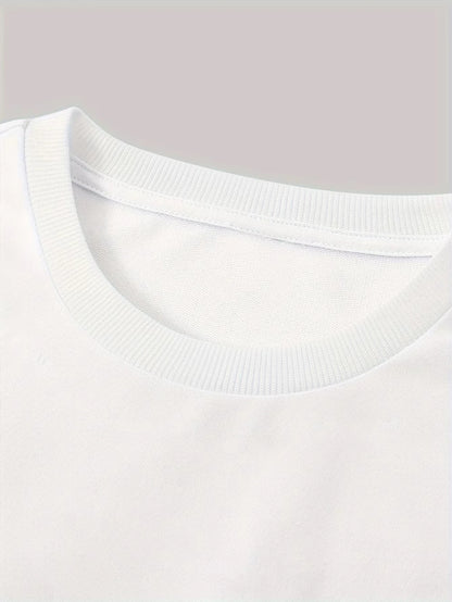 The 2026 summer new men's T-shirt is a casual fashionable and creative line letter print round-neck T-shirt with polyester men