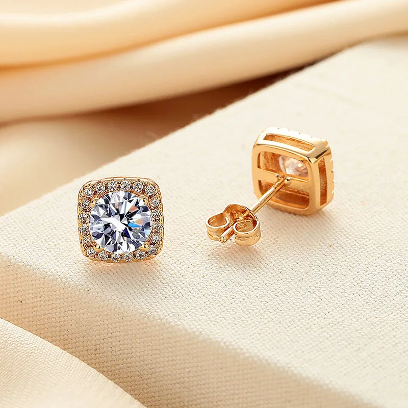 HOT Moissanite S925 Sterling Silver Stud Earrings For Women And Men With 2 Certificates Pass Diamond Test Pen Fine Jewelry
