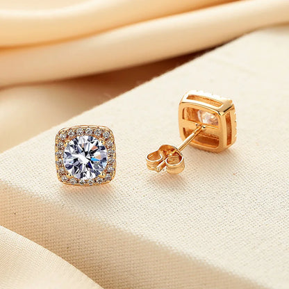 HOT Moissanite S925 Sterling Silver Stud Earrings For Women And Men With 2 Certificates Pass Diamond Test Pen Fine Jewelry