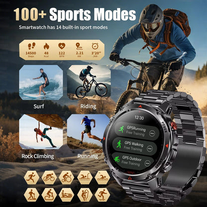 HT37 T-Rex 3 Pro Military GPS Smart Watch Waterproof Dual-band GNSS Compass Altimeter Swim 170 Sports Mode Watch with Flashlight