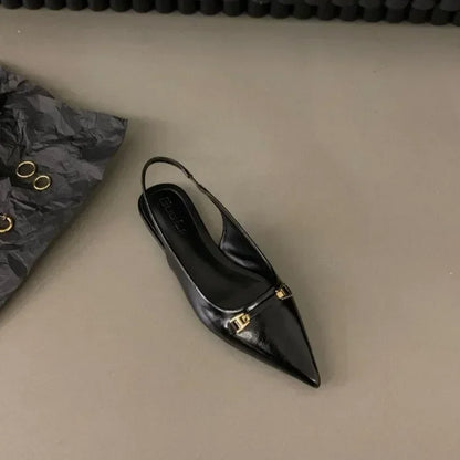 Fashion Pointed Sandals for Women Summer Versatile Dress Flat Bottomed Footwear Korean Style Lightweight Mary Jane Single Shoes