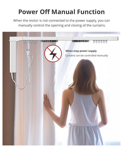 Zemismart Matter Over WiFi Electric Sliding Curtain Track with Smart Motor Support HomeKit SmartThings Alexa Google Home APP