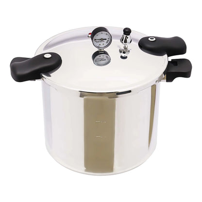 22L Aluminium Alloy Pressure Canner 90Kpa Thickened Explosion-proof Pressure Cooker Pot with Pressure Gauge and Safety Valve