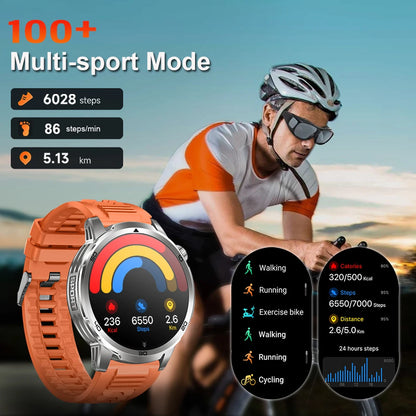 MEVADEN 1.85 inch Steel Smart Watch Men Bluetooth Call Smartwatch Sports Flashlight 1000mAh Health Monitor Watch for Male MD60