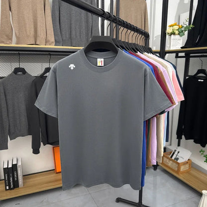 High end sports men's round neck short sleeved T-shirt brand embroidered top summer new 100% cotton comfortable casual T-shirt